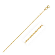 14k Yellow Gold Singapore Bracelet 1.0mm - Melliflus Bracelets