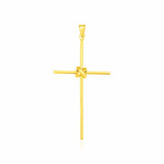 14k Yellow Gold Bar Style Cross Pendant - Melliflus Pendants