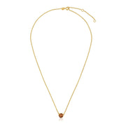 14k Yellow Gold 17 inch Necklace with Round Citrine - Melliflus Necklaces