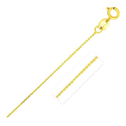 14k Yellow Gold Diamond Cut Cable Link Chain 0.7mm - Melliflus Chains