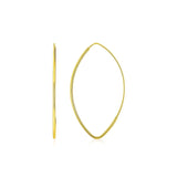 14k Yellow Gold Polished Long Marquise Motif Earrings