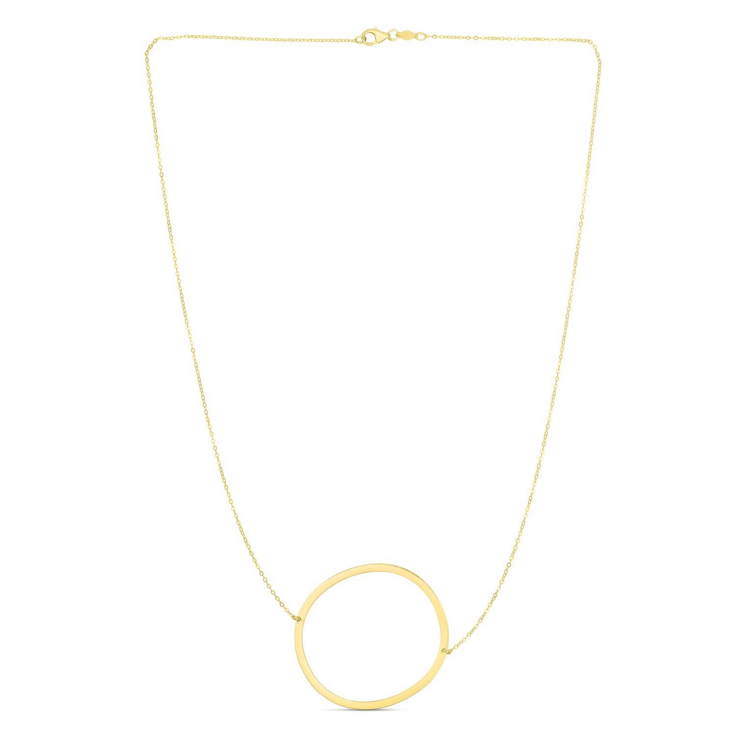 14K Yellow Gold Yours Truly Large Initial O Necklace