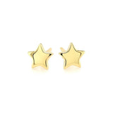 14k Yellow Gold Post Earrings with Stars(6.5mm)