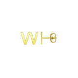 14K Yellow Gold Yours Truly Initial W Stud Earrings