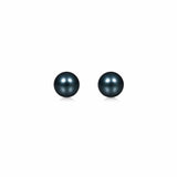 14k Yellow Gold Cultured Black Pearl Stud Earrings (7mm)