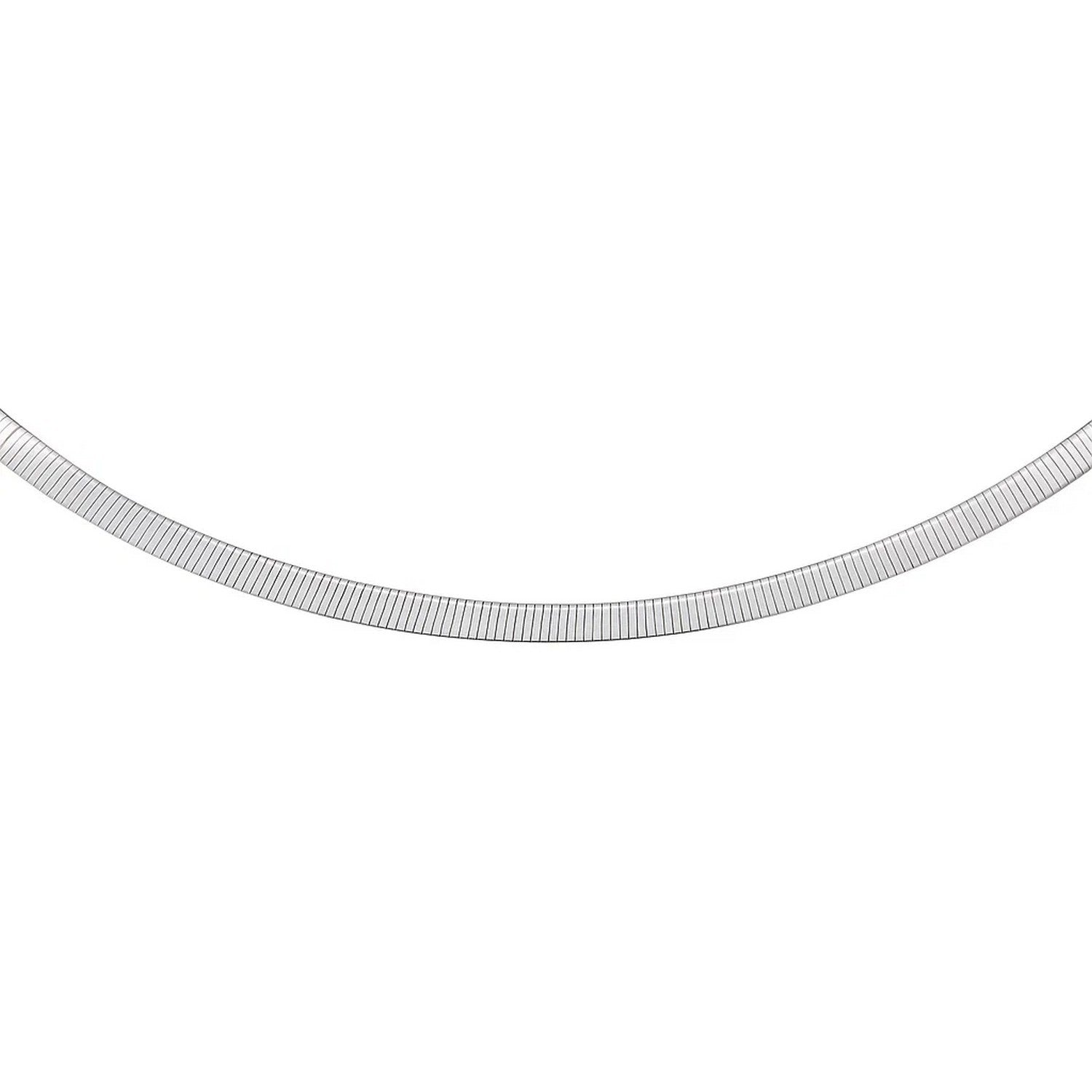 14K Yellow Gold And Silver Reversible Omega Chain Necklace (4.00 mm)