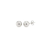 14k White Gold Classic Round Stud Earrings (6mm)