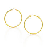 14k Yellow Gold Polished Hoop Earrings (3x25mm)