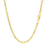 Diamond Cut Cable Link Chain 2.60 mm in 18k Yellow Gold, view 3