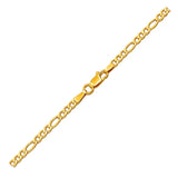 14k Yellow Gold Solid Figaro Bracelet (2.80 mm)