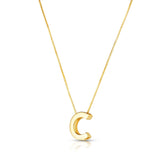14K Yellow Gold Yours Truly Block Letter Initial C Necklace