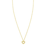 14K Yellow Gold Petite Diamond Heart Necklace