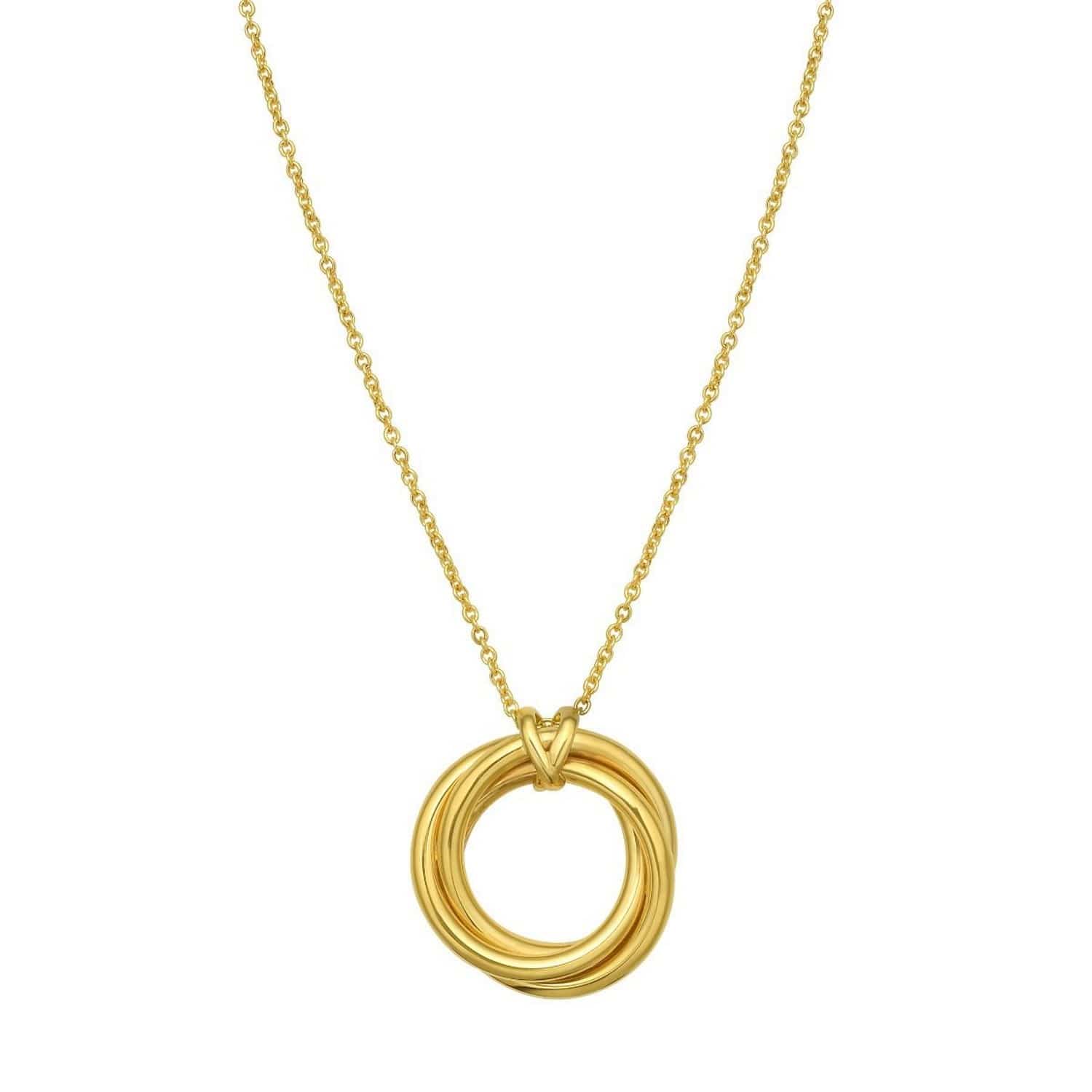 14K Yellow Gold Interlocking Large Trinity Necklace