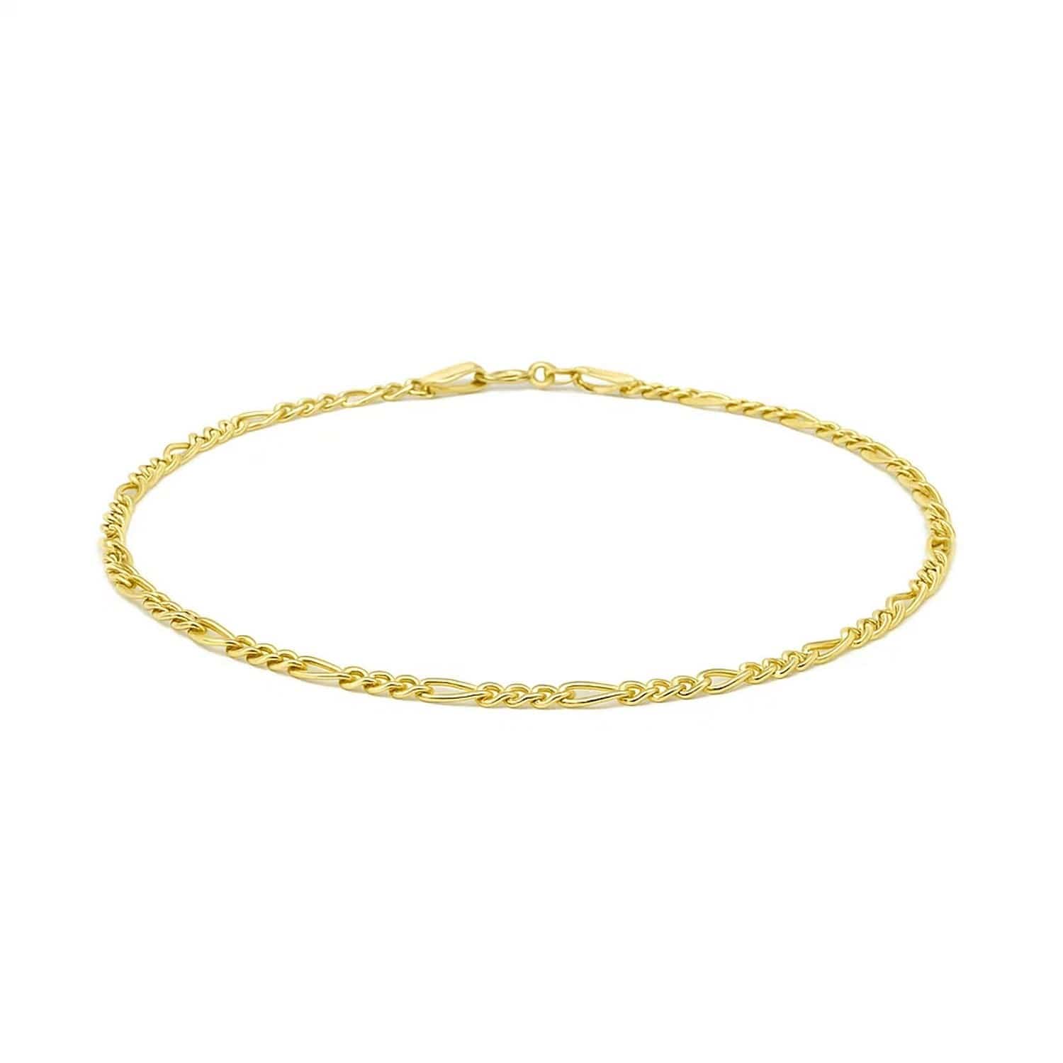 14k Yellow Gold Figaro Bracelet (1.90 mm)