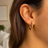 14k Yellow Gold Polished Hoop Earrings (3x15mm)