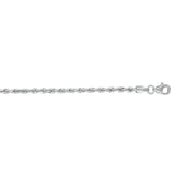 14k White Gold Solid Diamond Cut Rope Bracelet (2.50 mm)