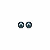 14k Yellow Gold Cultured Black Pearl Stud Earrings (6mm)