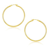 14k Yellow Gold Polished Hoop Earrings (1.5x30mm)