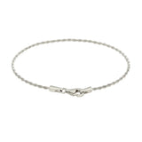 14k White Gold Solid Diamond Cut Rope Bracelet (1.60 mm)