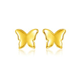 14k Yellow Gold Polished Butterfly Earrings
