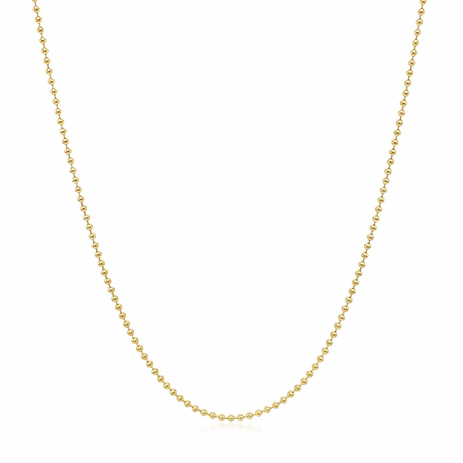 Bead Chain 1.00 mm in 14k Yellow Gold, view 2