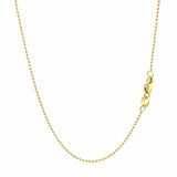 Bead Chain 1.00 mm in 14k Yellow Gold, view 3