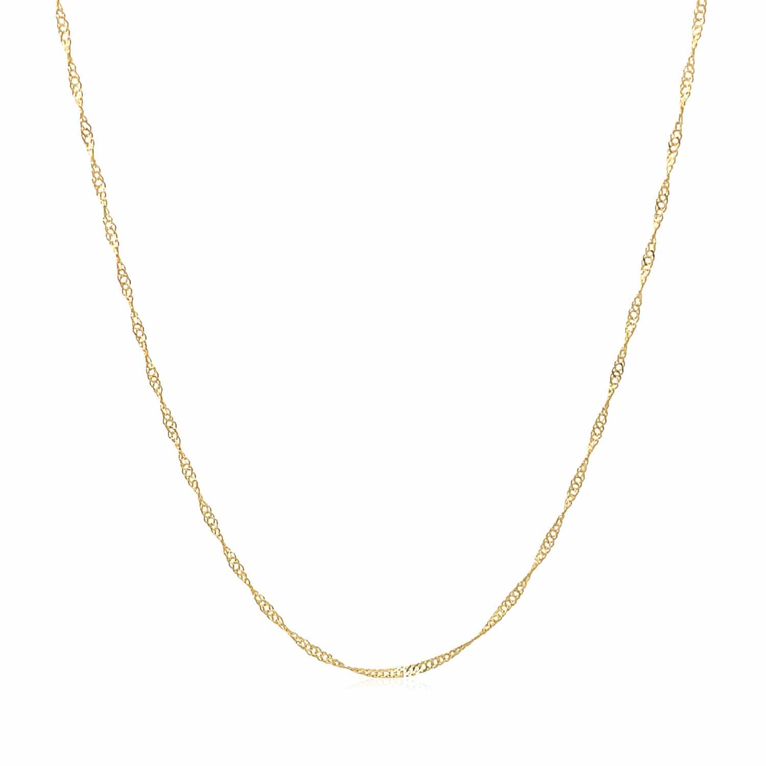 Singapore Chain 0.60 mm in 14k Yellow Gold, view 2