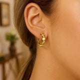 Yellow Gold Diamond Bauble Hoop Earrings (0.08cttw)