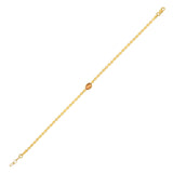 14K Yellow Gold Citrine Mirrored Chain Bracelet (2.20 mm)