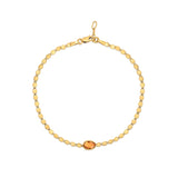 14K Yellow Gold Citrine Mirrored Chain Bracelet (2.20 mm)