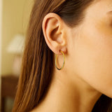 10k Yellow Gold Polished Hoop Earrings (2x25mm)