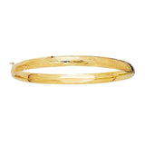 14k Yellow Gold Childrens Bangle with Diamond Cuts (5.50 mm)