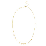 14K Yellow Gold Pearl and Scattered Bead Necklace