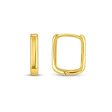 14k Yellow Gold Small Square Huggie Hoops