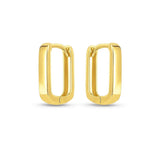 14k Yellow Gold Small Square Huggie Hoops