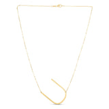 14K Yellow Gold Yours Truly Large Initial U Necklace