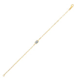 14K Yellow Gold White Topaz Paperclip Bracelet (1.50 mm)
