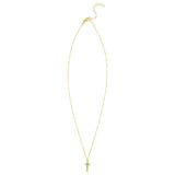 14K Yellow Gold Diamon Oro Cross Necklace