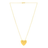 Large Puffed Heart Necklace in 14K Yellow Gold