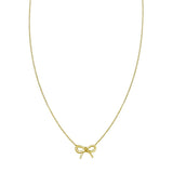 14K Yellow Gold Small Bow Necklace