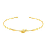 14k Yellow Gold Polished Cuff Bangle with Knot (5.50 mm)