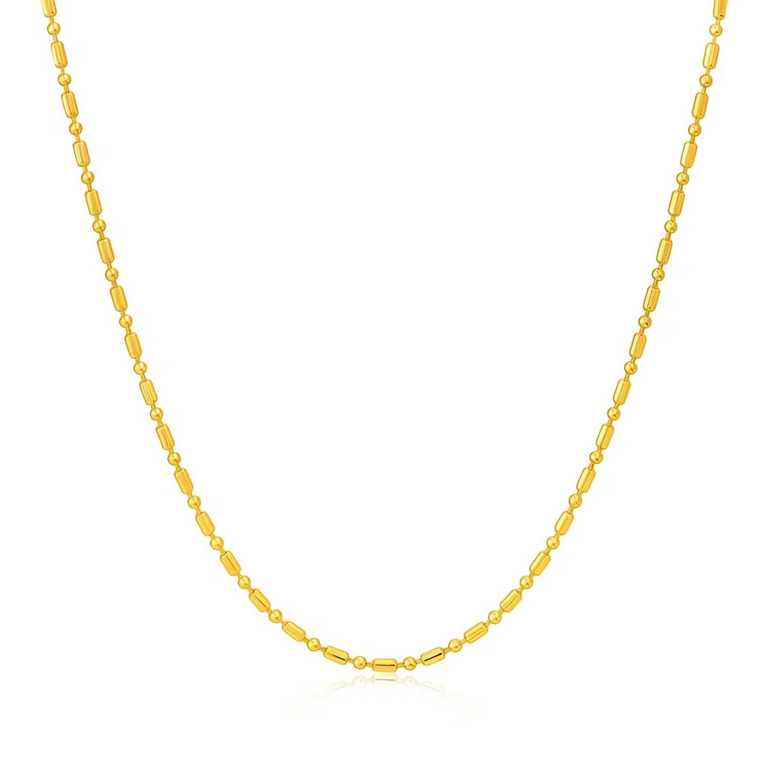 Diamond-Cut Bead Chain 0.90 mm in 14k Yellow Gold, view 2