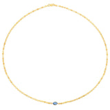 Blue Topaz Mirrored Chain 2.20 mm in 14k Yellow Gold, view 2