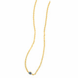 Blue Topaz Mirrored Chain 2.20 mm in 14k Yellow Gold, view 3