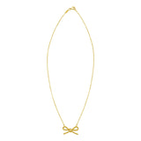 14K Yellow Gold Polished Twisted Rope Bow Necklace