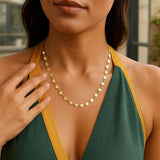 14k Yellow Gold Necklace with Polished Circles