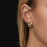 14K Yellow Gold Large Double Knot Earrings