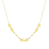 14k Yellow Gold 18 inch Necklace with Polished Butterflies and Beads