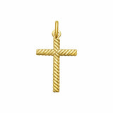 14K Yellow Gold Cable Cross Pendant