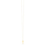 14K Yellow Gold Triple Heart Key Necklace